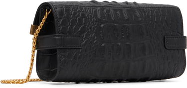 Taška cez rameno Balmain B-Buzz 23 Croc-Embossed Calfskin Chain Bag Čierna | FN0LE596LOBC, 2