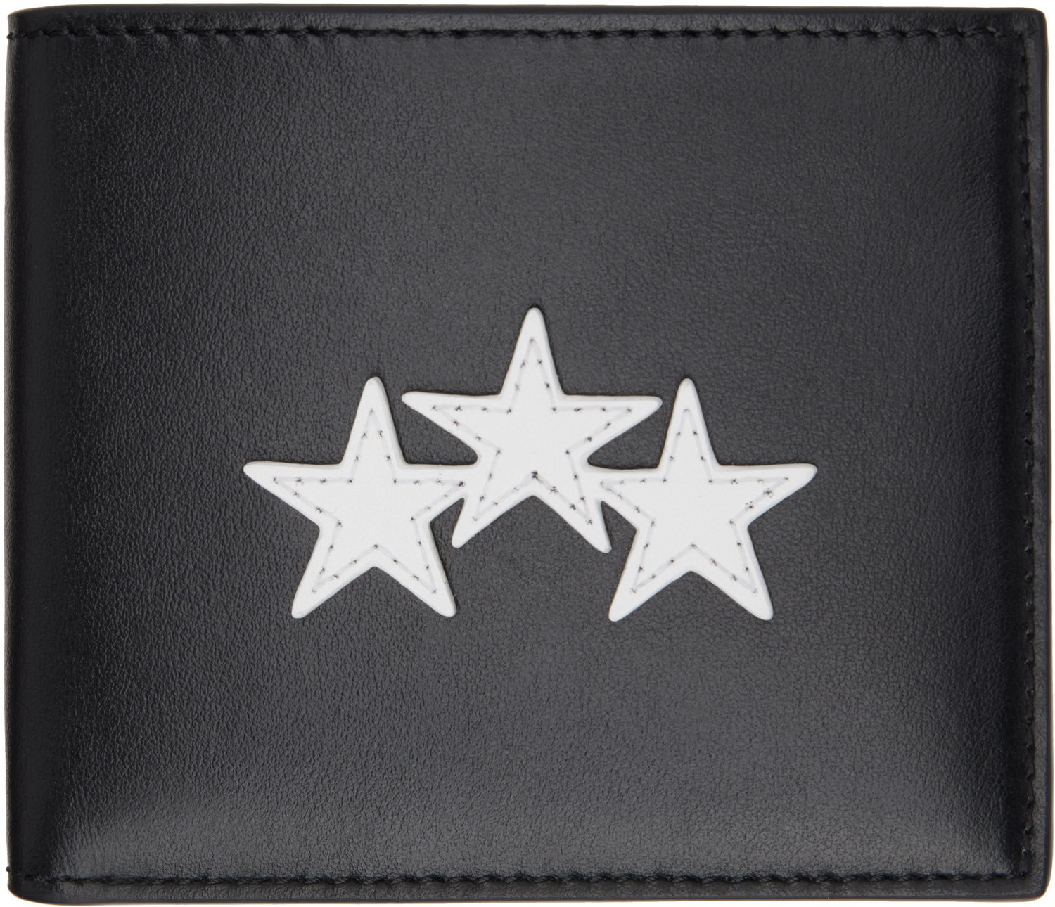 Peňaženka AMIRI Leather Bifold Wallet with Three Star Applique Čierna | AMACBI1012, 0