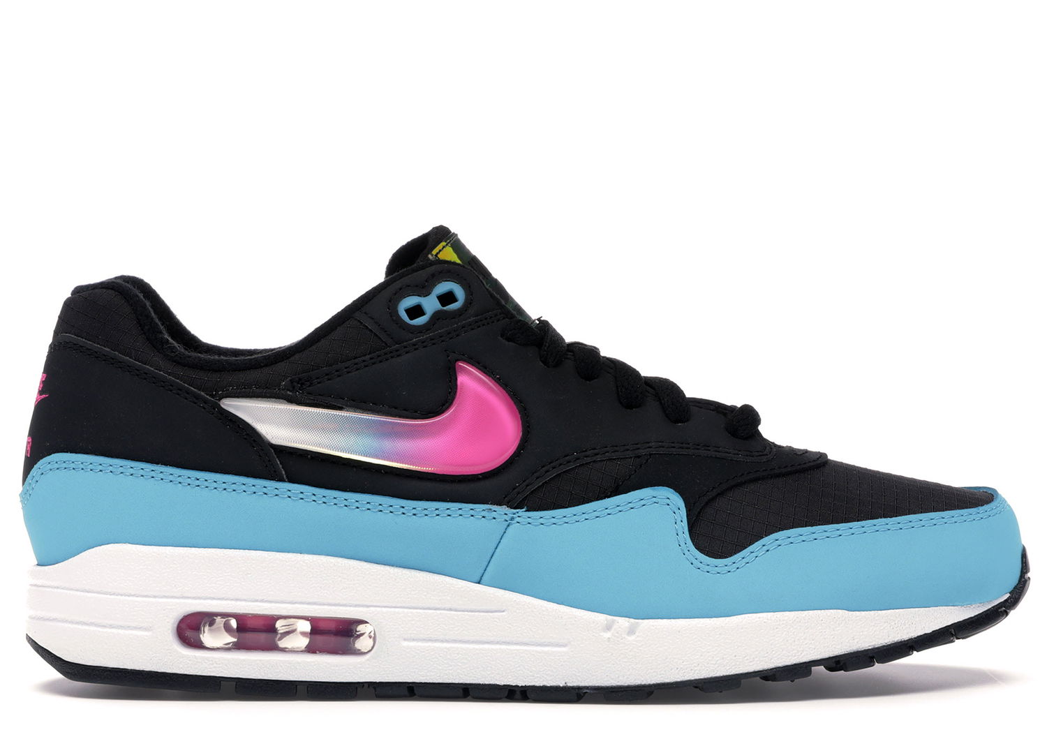 Tenisky a topánky Nike Air Max 1 Jelly Swoosh Black Fuchsia Blue Fury Tyrkysová | CI2450-001, 0