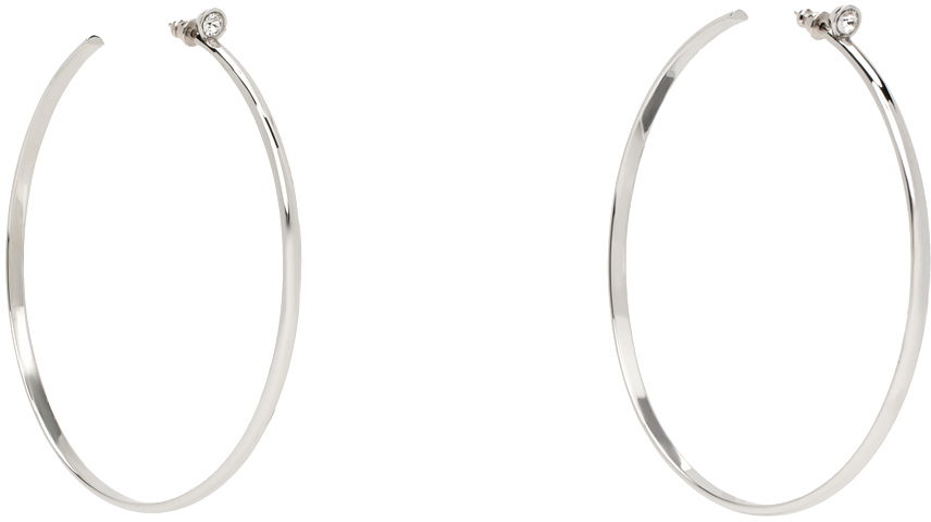 Náušnice Amina Muaddi Amina Muaddi Maya Large Hoop Earrings Metalická | MAYA HOOP LARGE, 1