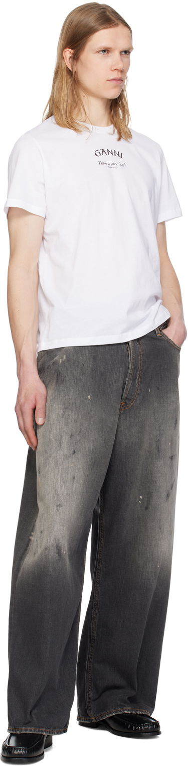 Tričko GANNI Thin Jersey Relaxed T-shirt Biela | T3561-151, 4