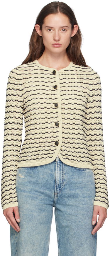 Sveter rag & bone rag & bone Elisa Wavy Knit Cardigan Béžová | WAS24F068UG68, 0