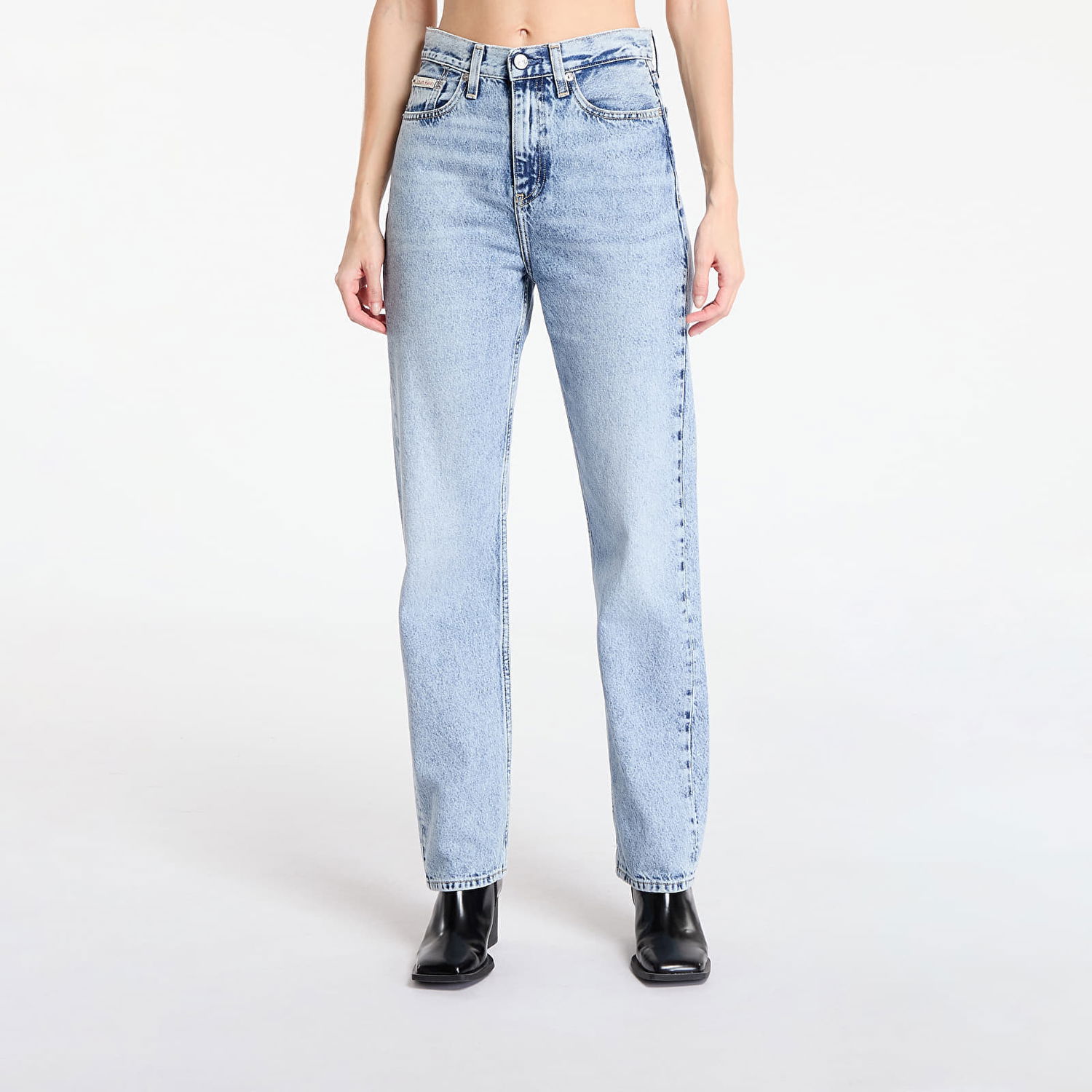 Džínsy CALVIN KLEIN High Rise Straight Jeans Denim Medium Modrá | J20J224031 1A4, 0