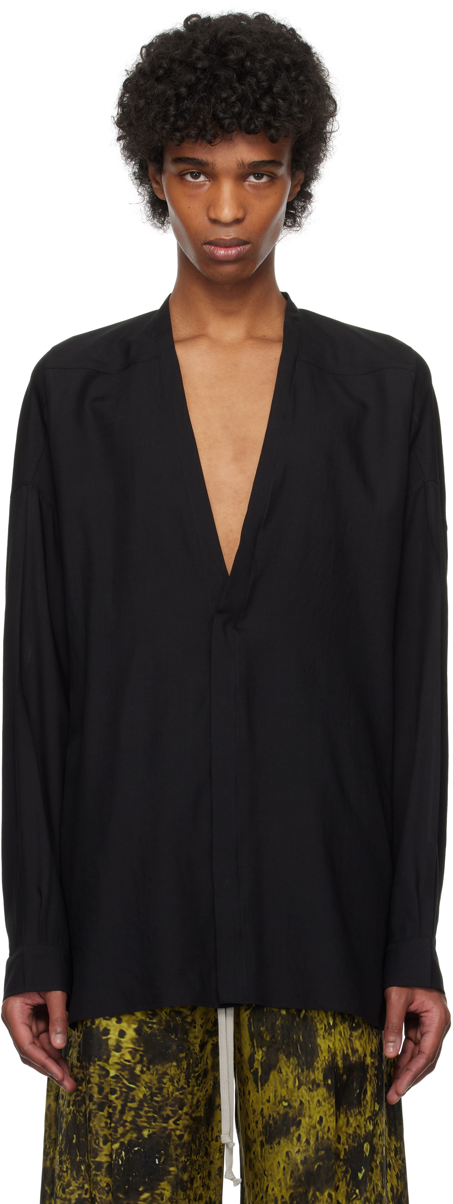 Košeľa Rick Owens Rick Owens Hollywood Lido Larry Shirt Čierna | RU01E5294 WG, 0