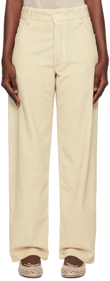 Nohavice Baserange Wide Leg Corduroy Trousers Béžová | TRIN-CO-AU23, 0