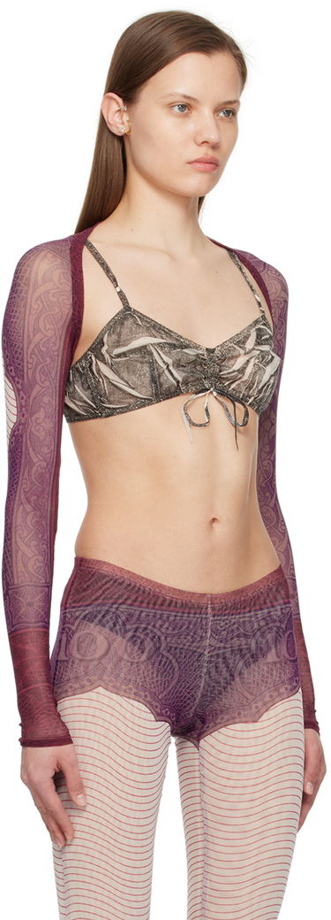 Sveter Jean Paul Gaultier Purple & Burgundy 'The Cartouche' Cardigan Fialová | 24/25-F-TO126-T515-300128, 1