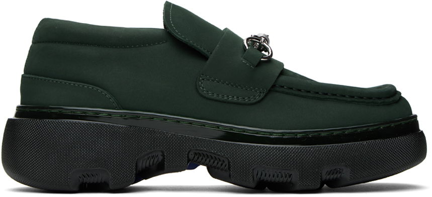 Oblečenie Burberry Green Nubuck Creeper Clamp Loafers Zelené | 8077384, 0