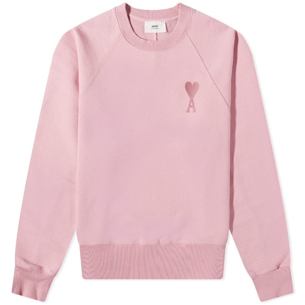Mikina AMI Tonal Heart Crew Sweat Ružová | USW002-747655, 0