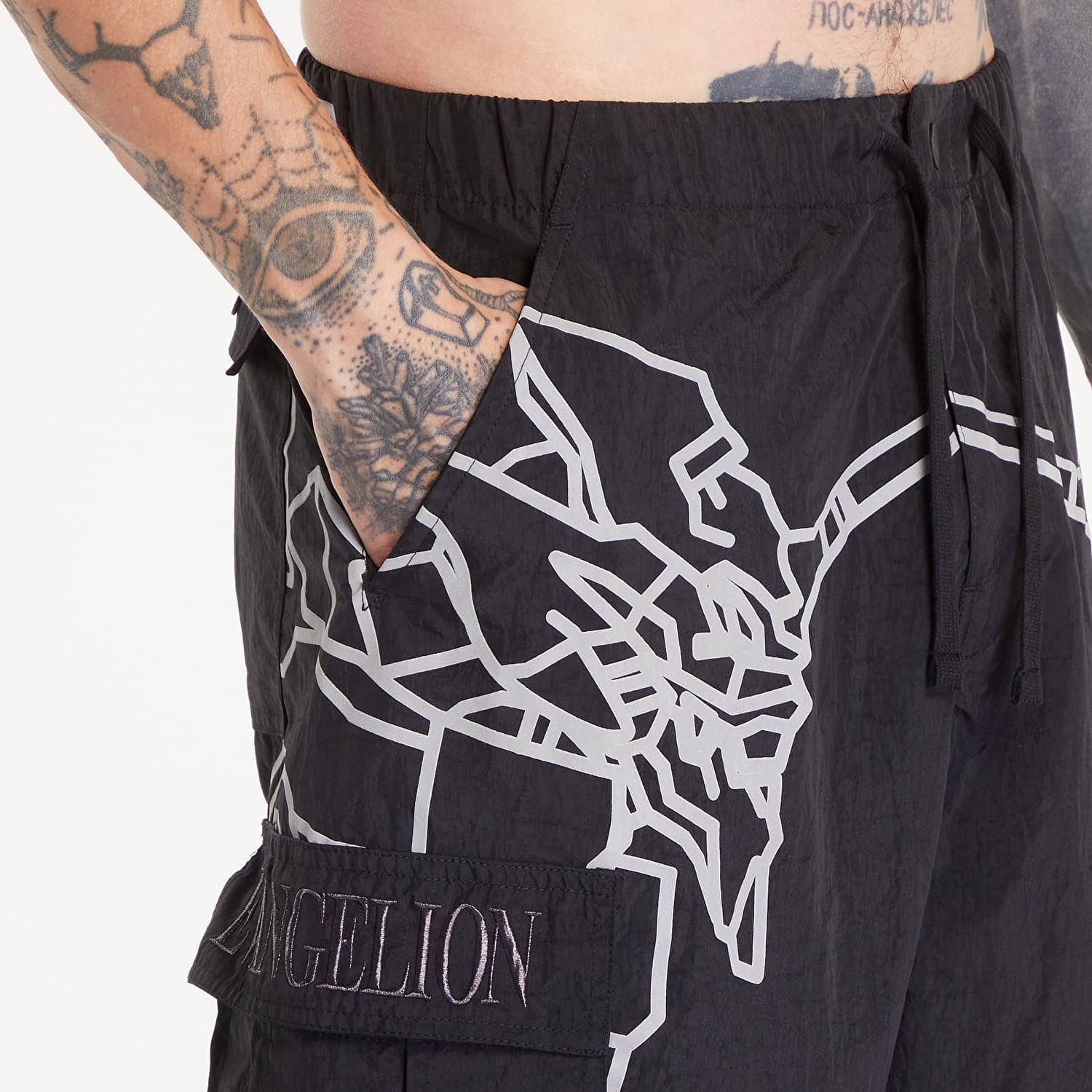 Cargo nohavice Pleasures Eva-1 Cargo Pants Black Čierna | P24E002 BLACK, 1