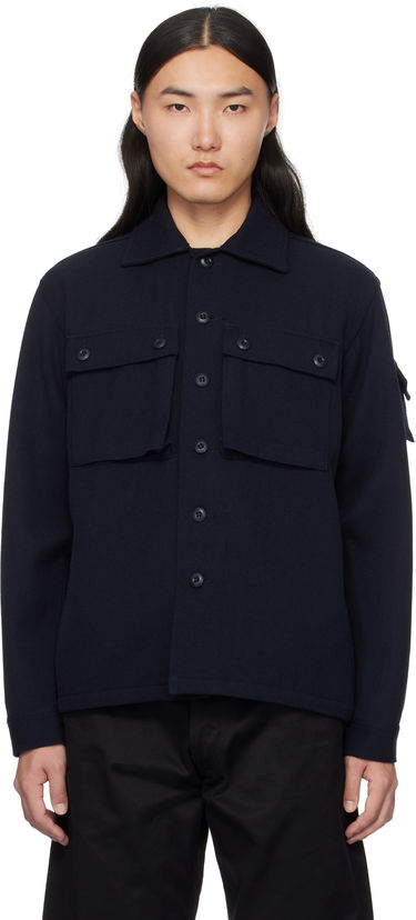 Bunda BEAMS BEAMS PLUS Wool Kersey Military Shirt Jacket Navy | 38180588791, 0