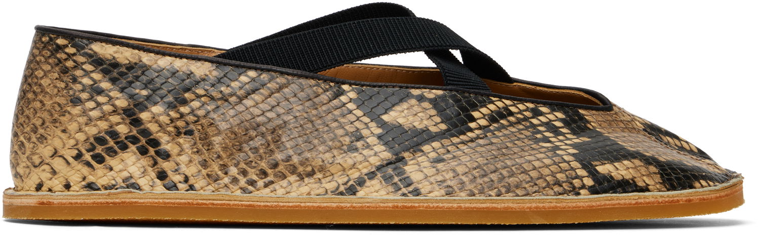 Šaty Dries Van Noten Dries Van Noten Leather Ballerina Flats Béžová | MS251-1485, 0