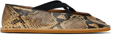 Šaty Dries Van Noten Dries Van Noten Leather Ballerina Flats Béžová | MS251-1485, 0