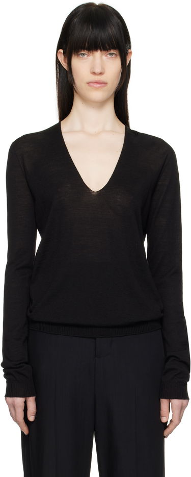 Sveter Rick Owens Rick Owens Hollywood V-Neck Sweater Čierna | RP01E7623 M, 0