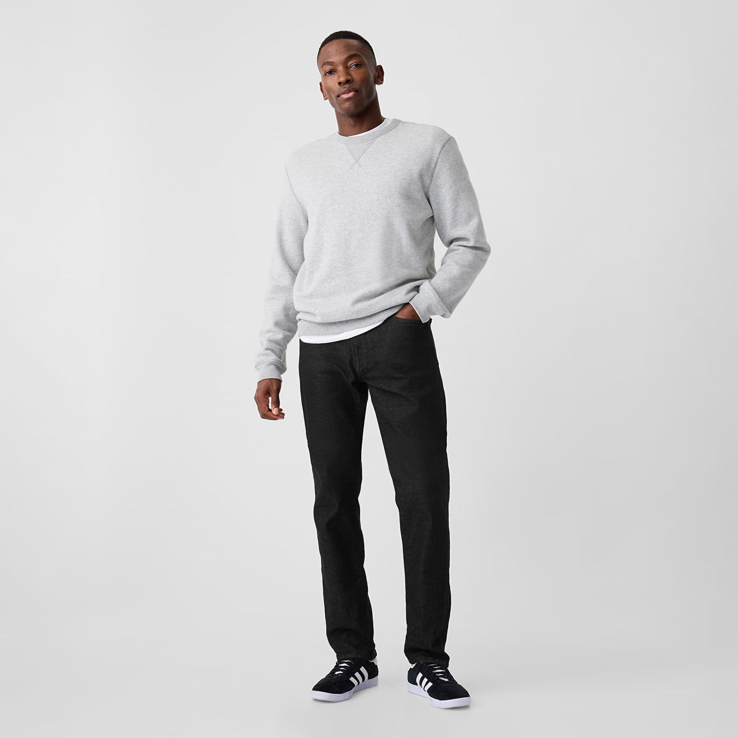 Nohavice GAP Pants Denim Pants Straight Black Rinse W34/L34 Šedá | 749118-00, 0