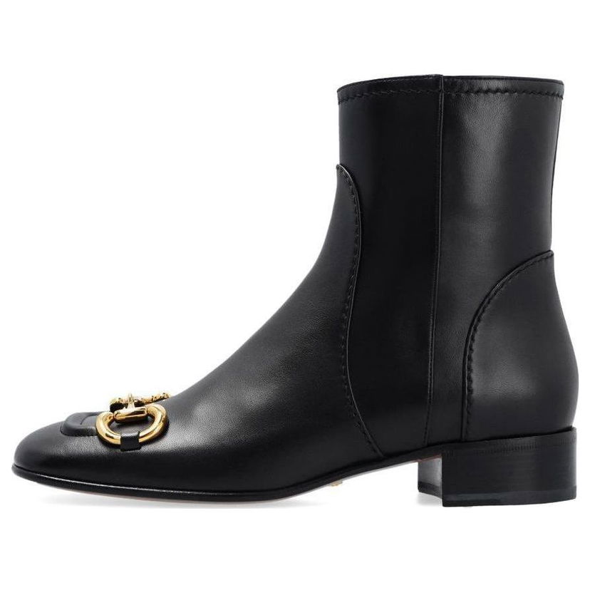 Tenisky a topánky Gucci Gucci Horsebit Leather Ankle Boots Čierna | 673666-BKO00-1000