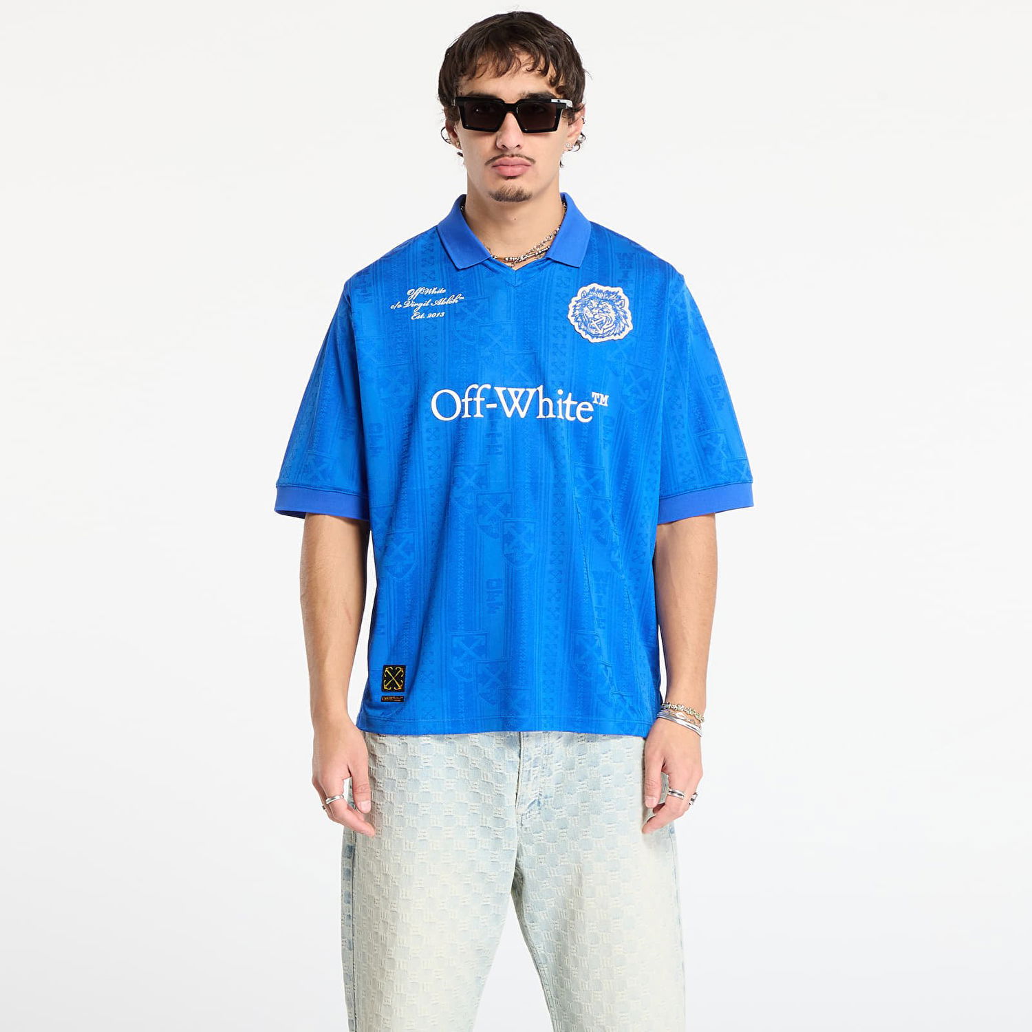 Dres Off-White Lion Nation Soccer Jersey Modrá | OMAD00CF25JER0044601, 0