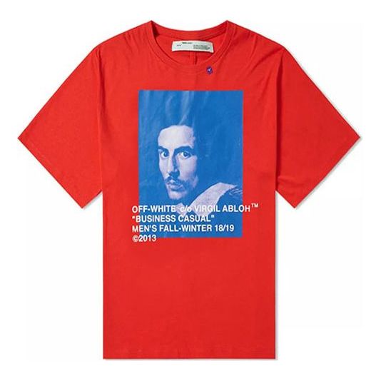 Tričko Off-White Printing Short Sleeve Loose Fit T-Shirt Červená | OMAA038F181850112030