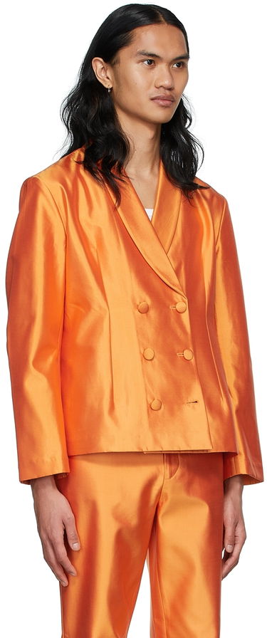 Bunda ERL Exclusive Silk Double-Breasted Blazer Oranžová | ERL04J001, 1