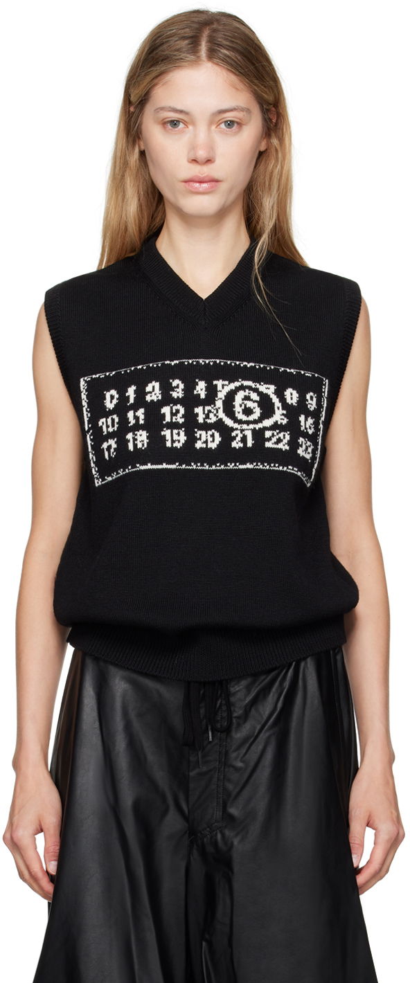 Vesta Maison Margiela MM6 Black Jacquard Logo Vest Čierna | SH0FB0007 M13042, 0