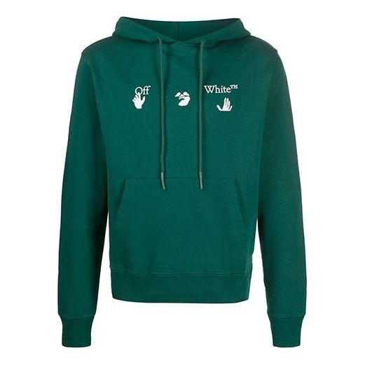 Mikina Off-White Big Logo Pullover Hoodie Zelené | OMBB034E20FLE0025701, 0