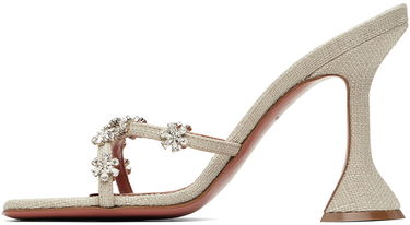Doplnky Amina Muaddi Amina Muaddi Lily 95 Heeled Sandals Béžová | LILY SLIPPER 95 CL CANVAS, 2
