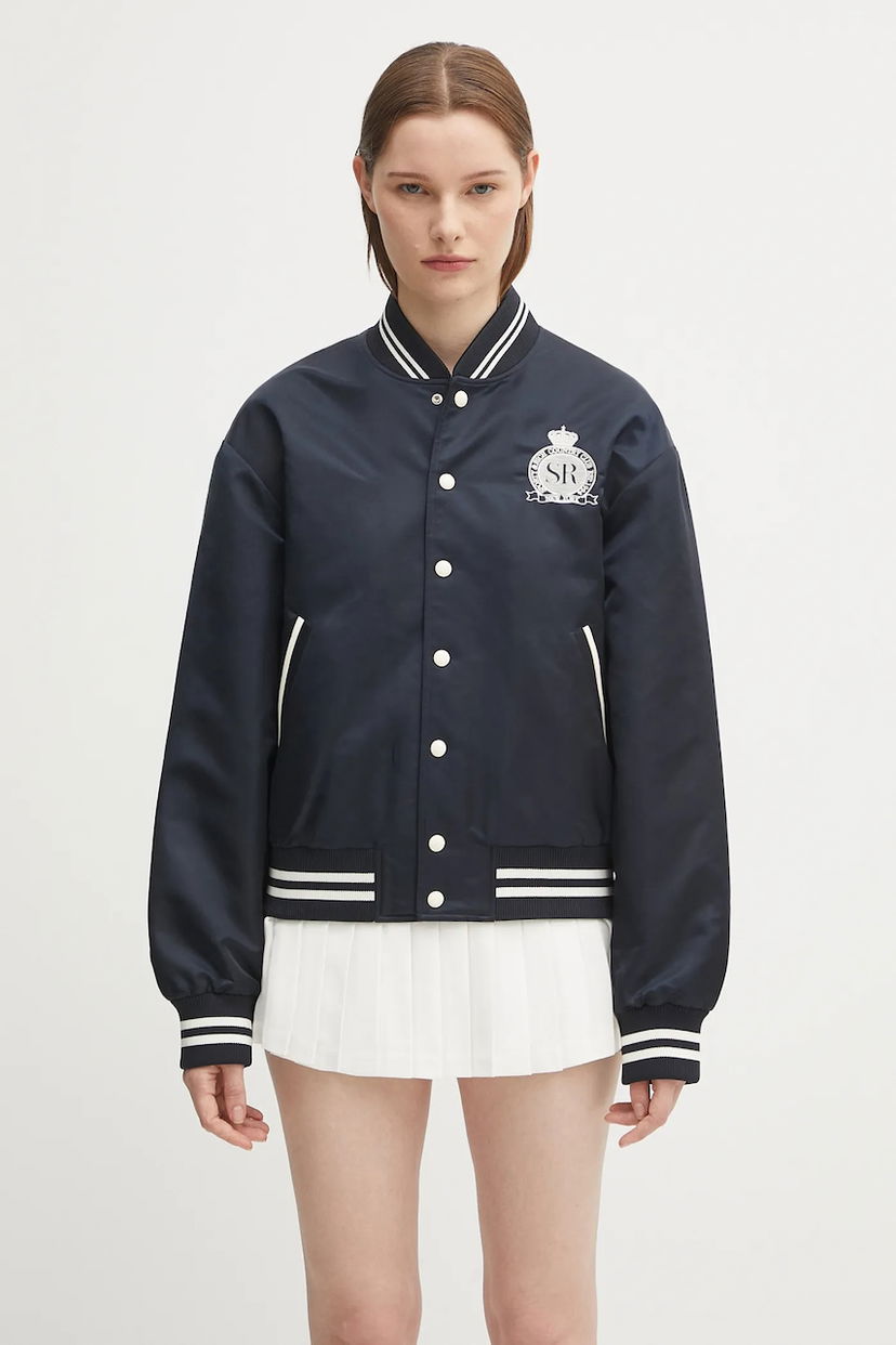 Bomber bunda Sporty & Rich Sporty & Rich Royal Club Nylon Varsity Bomber Jacket Navy | OW030620219BL106