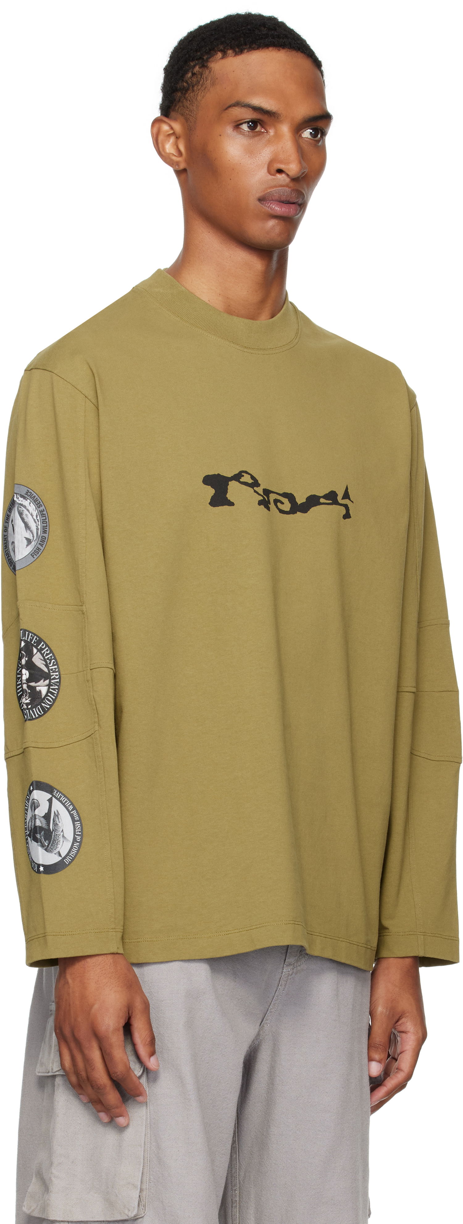 Tričko ROA ROA Division Long Sleeve T-Shirt Zelené | RBMW0434JY39, 1