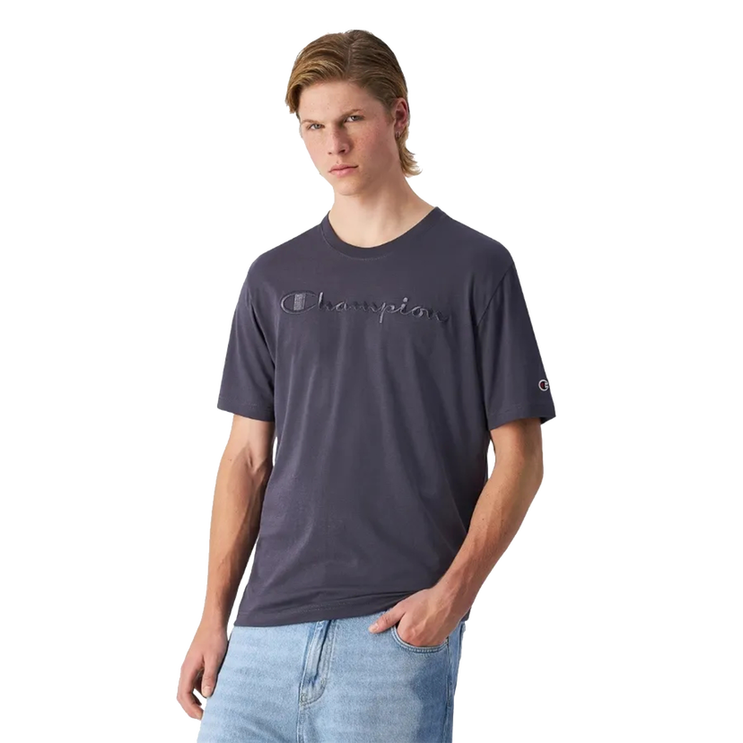 Tričko Champion Script Logo Crew Neck T-shirt Šedá | 220273-VS517