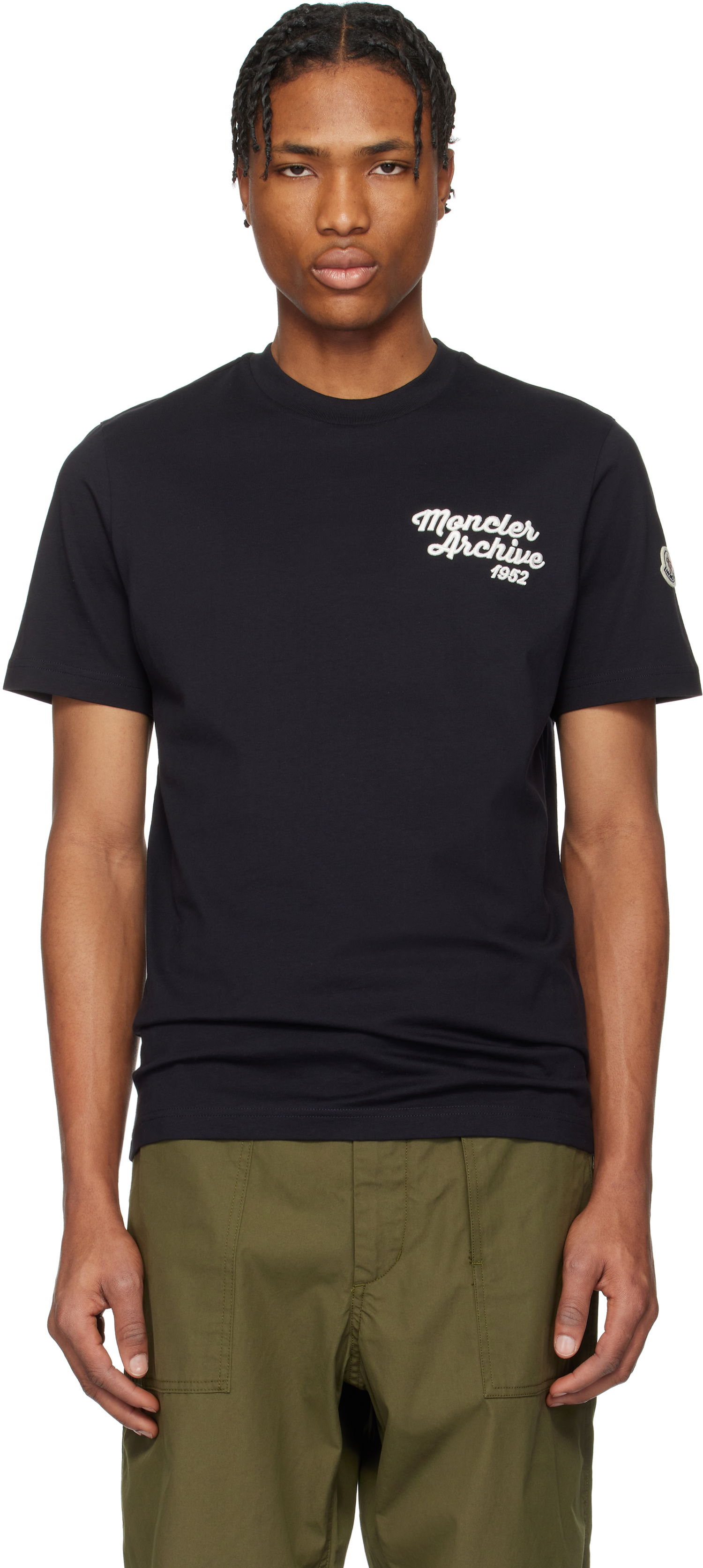 Tričko Moncler Moncler Archive Embroidered Logo Cotton T-Shirt Čierna | K10918C0006389AJS, 0