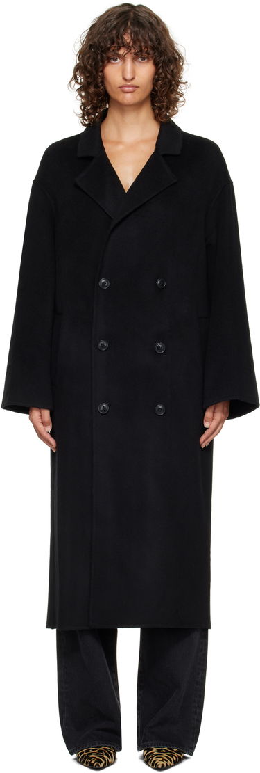 Kabáty Loulou de Saison Loulou de Saison Borneo Wool Drap Coat Čierna | BORNEO LDS, 0