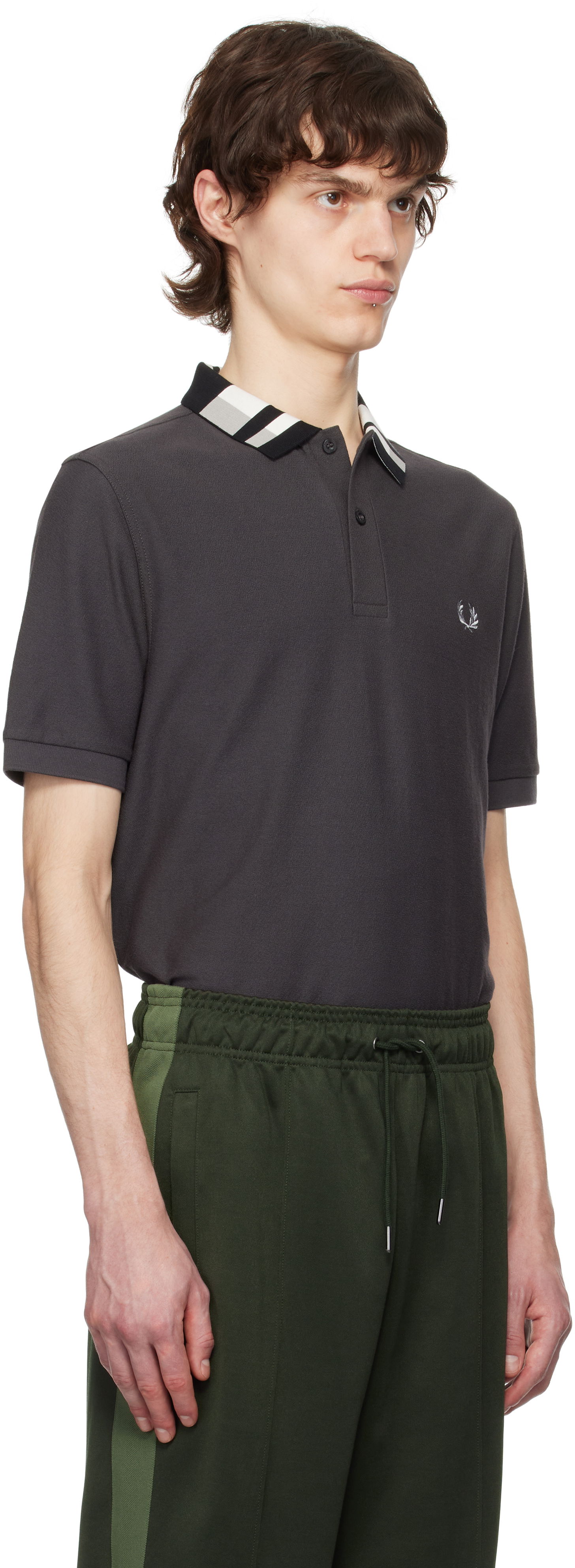 Polo tričko Fred Perry Fred Perry Chequerboard Collar Polo Šedá | M8688, 1