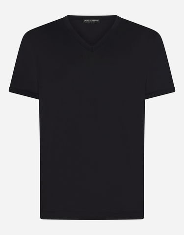 Tričko Dolce & Gabbana T-shirt Aus Baumwolle Čierna | G8KG0TFU7EQB0665, 0