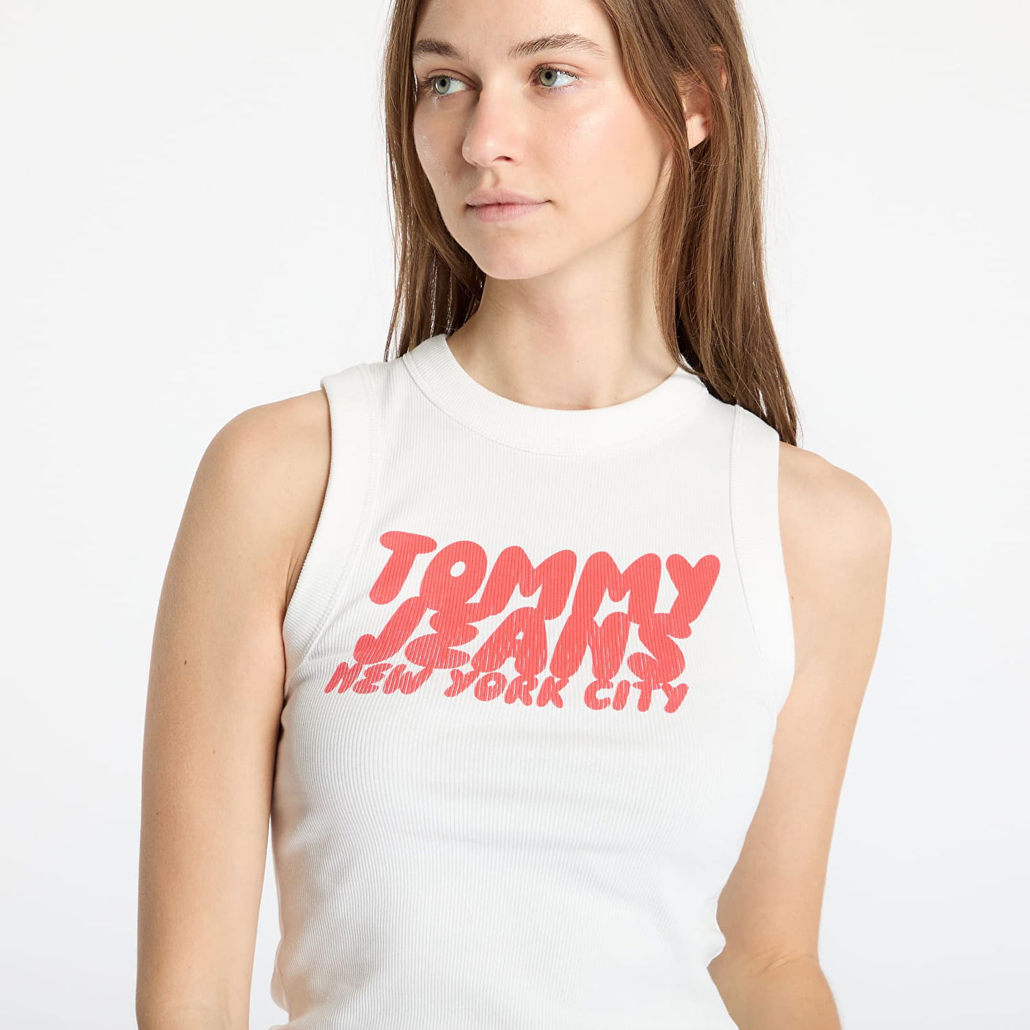 Tielko Tommy Hilfiger Tommy Jeans Women's Slim Fit Bubble Graphic Tank Top Biela | DW0DW21339 YBL, 1