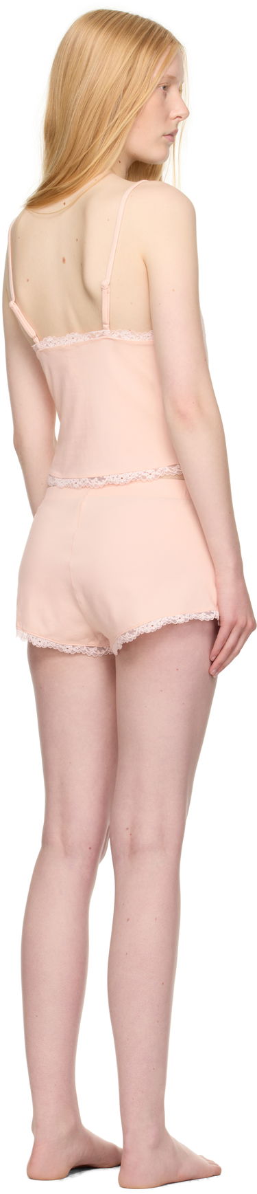 Pyžamo SKIMS SKIMS Cotton Jersey Lace Cami and Shorts Set Ružová | TP-CAM-8070W, 2