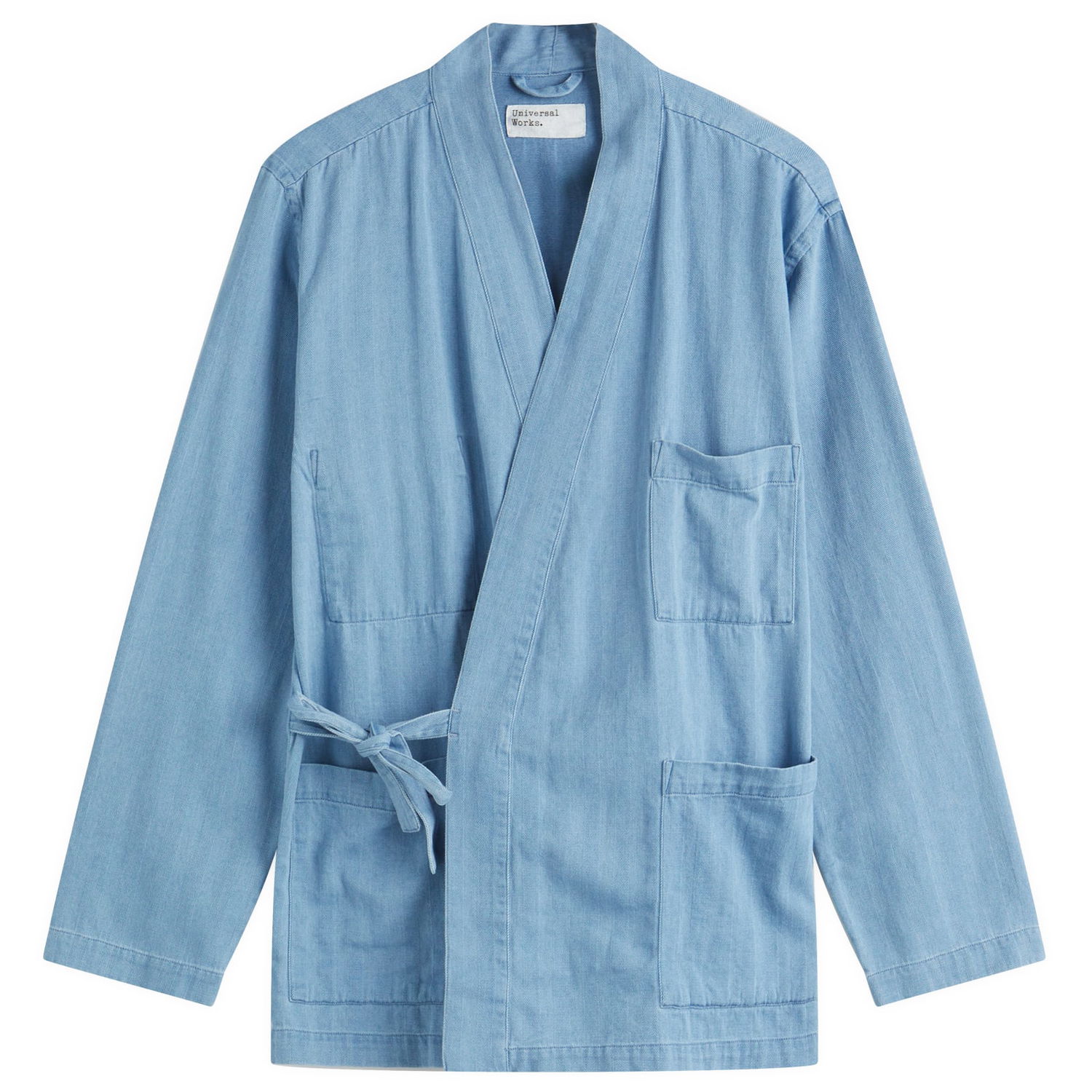 Bunda Universal Works Universal Works Herringbone Kyoto Work Jacket, Size Large Modrá | 32662-WSI, 1