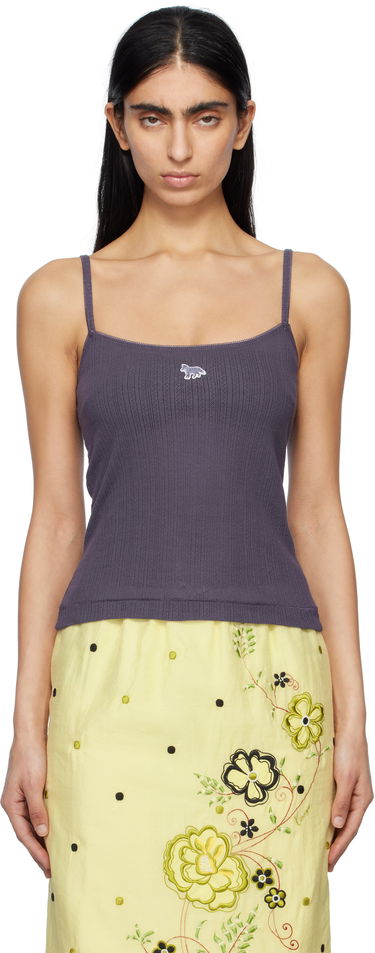 Tielko MAISON KITSUNÉ Maison Kitsuné Baby Fox Patch Ribbed Camisole Fialová | OW00608KA0027, 0