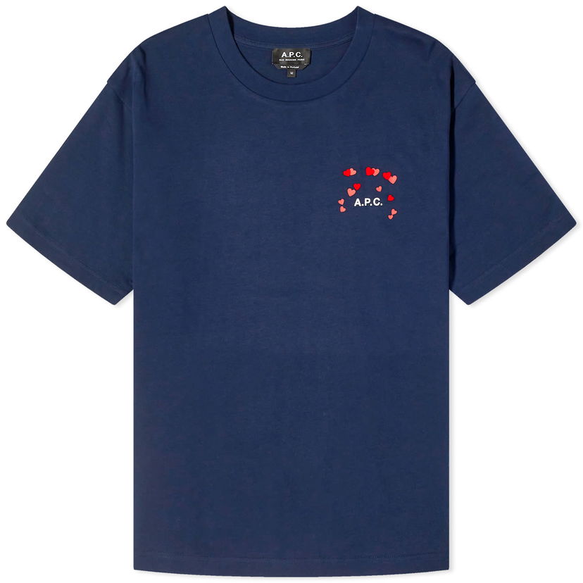 Tričko A.P.C. Valentines Logo T-Shirt Navy | COEIO-M26374-IAK