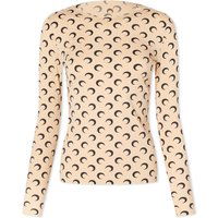 Tričko Marine Serre Regenerated Moon Jersey Second Skin Top Béžová | WTO068-TA10, 1