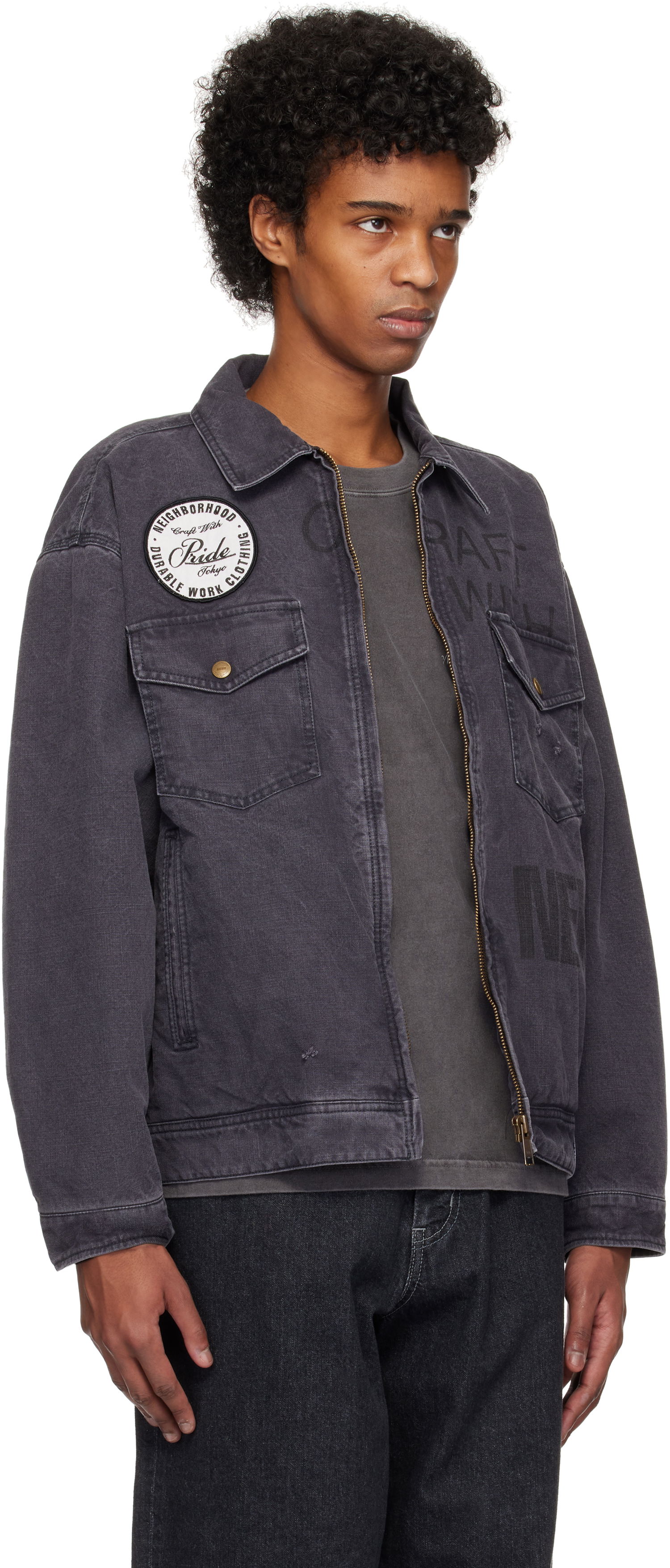 Bunda Neighborhood Neighborhood Duck Work Jacket Šedá | 242UTNH-JKM02, 1