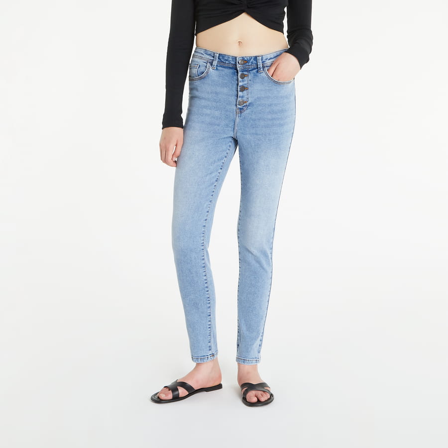 Džínsy Noisy May Agnes HW Ankle Button Skinny Jeans Modrá | 27020545, 0
