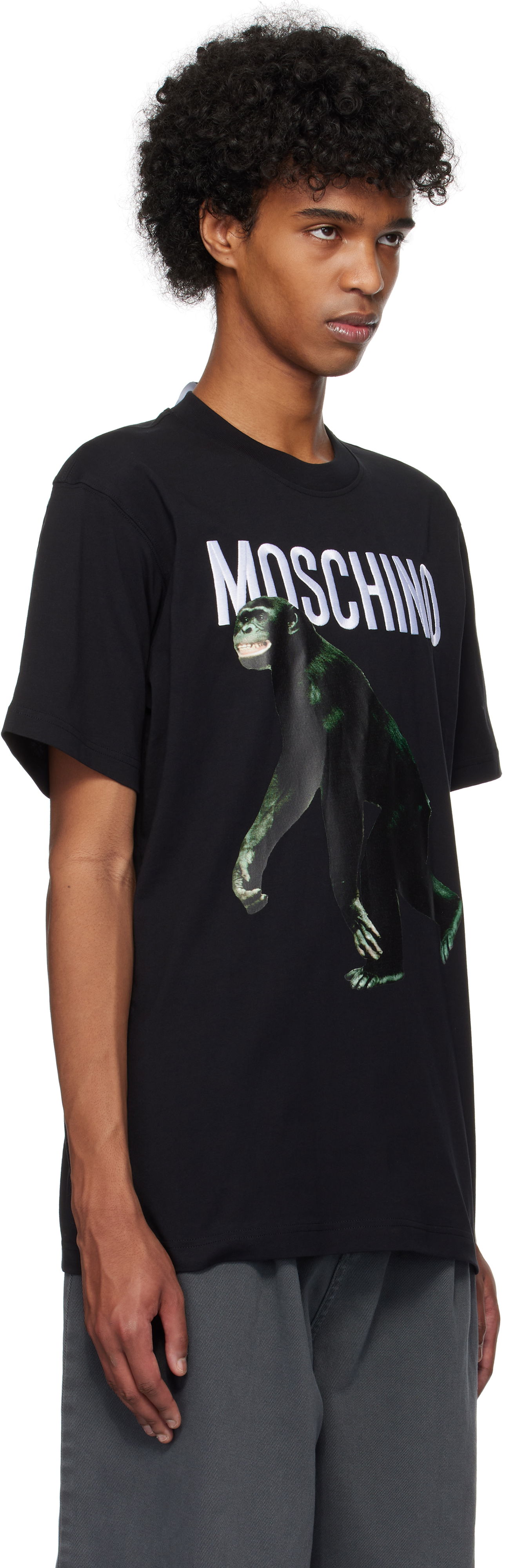 Tričko Moschino Moschino Chimpanzee Graphic Tee Čierna | 251ZZA071302411555, 1