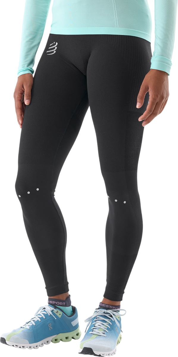 Legíny Compressport Winter Running Leggings with Reflective Dots Čierna | atiw3259000, 0
