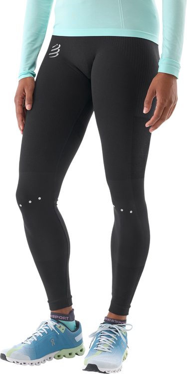 Legíny Compressport Winter Running Leggings with Reflective Dots Čierna | atiw3259000, 0