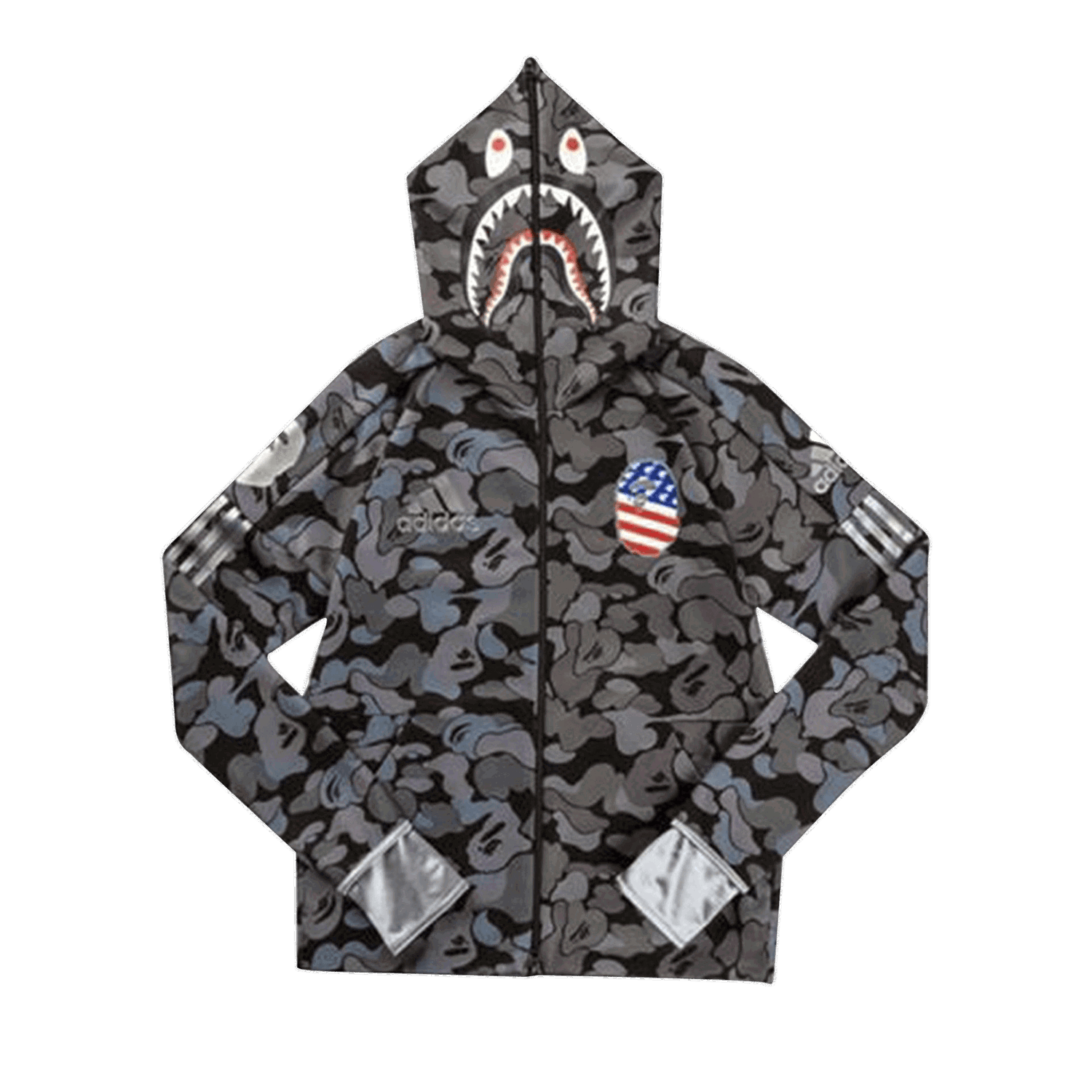 Mikina BAPE x adidas SB Shark Hoodie Čierna | EA2091, 0