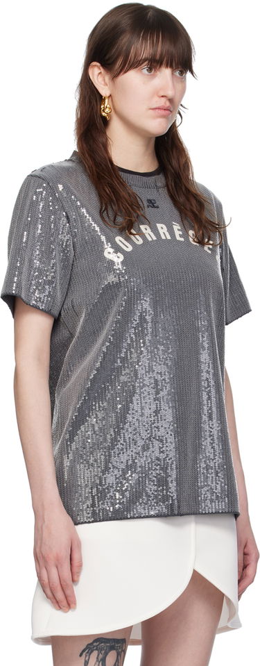 Tričko Courrèges Courrèges Sequinned T-Shirt Šedá | 124JTS008JS0136, 1