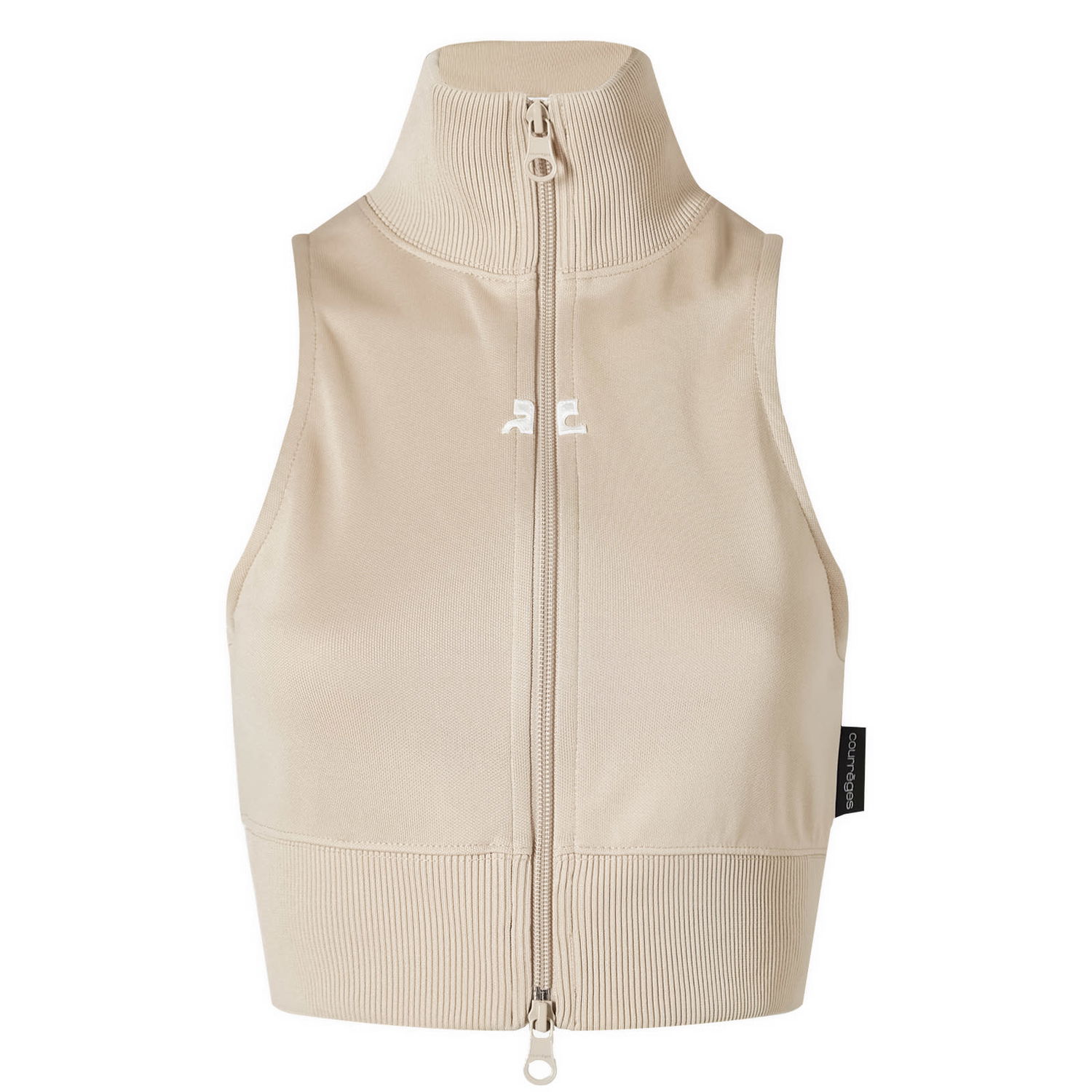 Vesta Courrèges Cropped Interlock Tracksuit Vest Béžová | 124JVE072JS0091-1007, 0