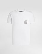 Cotton T-shirt with Embroidered Crest Pocket