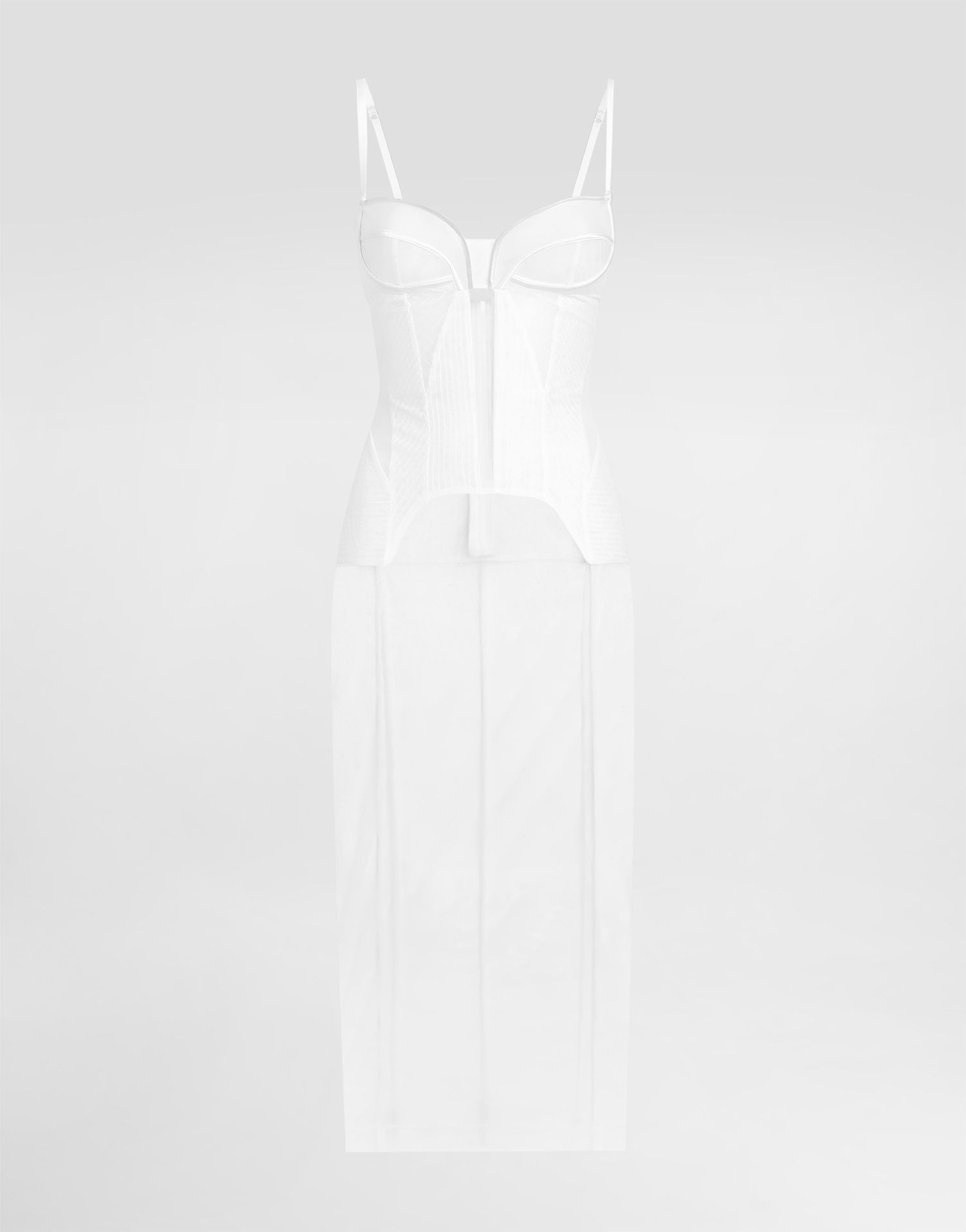 Šaty Dolce & Gabbana Dolce & Gabbana Tulle Calf-Length Corset Dress Biela | F6TUYTFLRC0WA800, 0