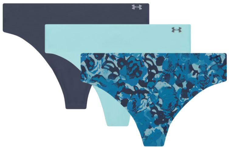 Nohavičky Under Armour Pure Stretch No Show Thong Underwear - 3-Pack Modrá | 1383894-293, 0