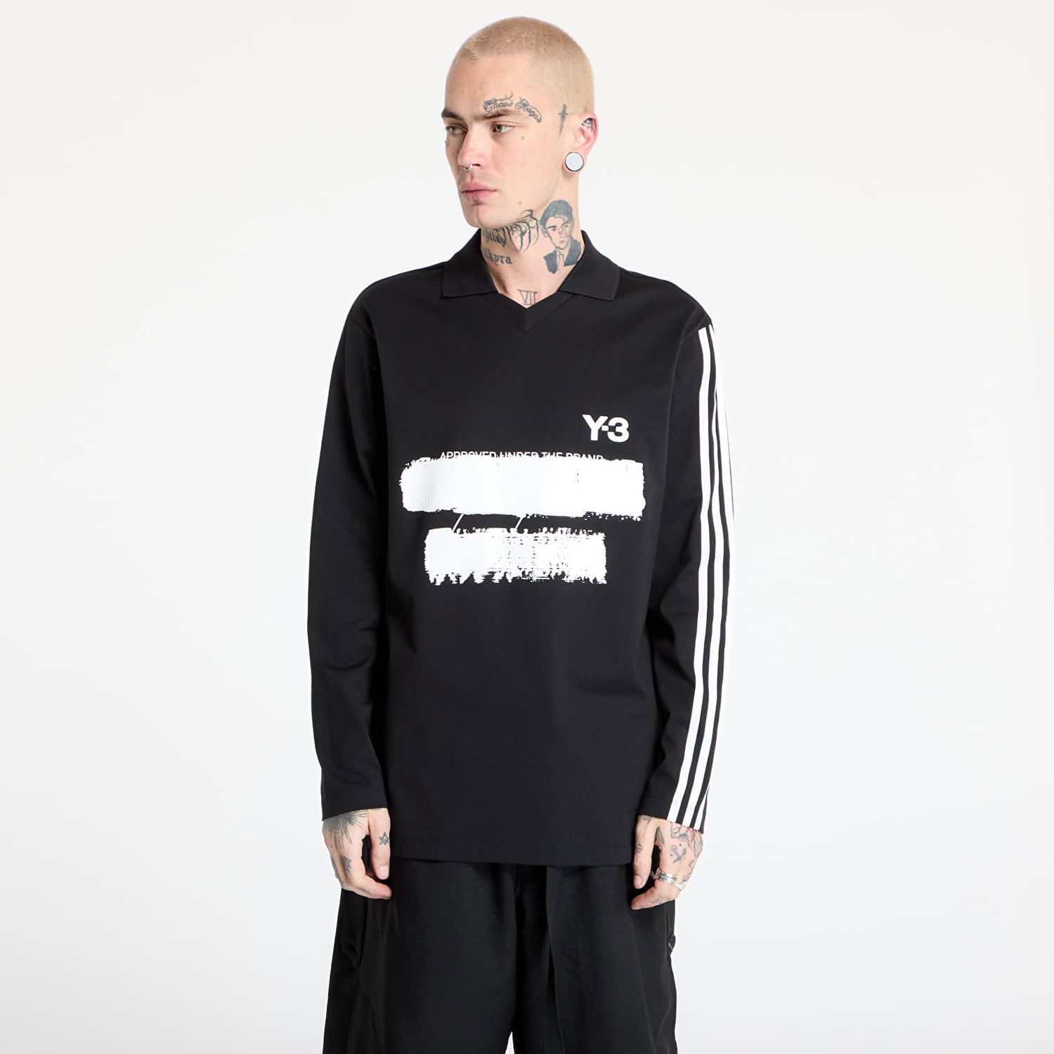 Polo tričko Y-3 Graphic Logo Long Sleeve Top Čierna | JN4876, 0